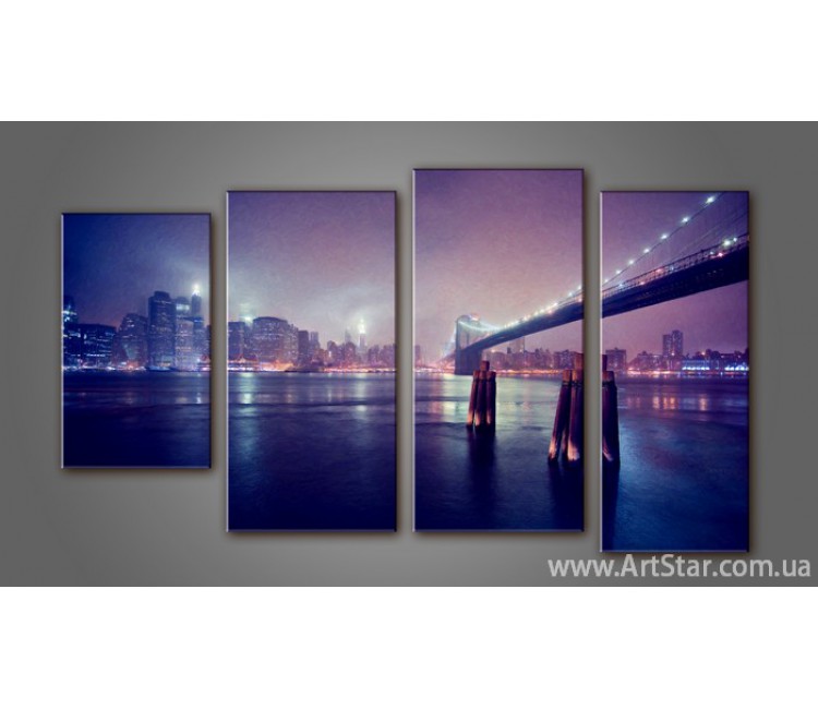 Модульная картина Панорама Бруклинский Мост (4)